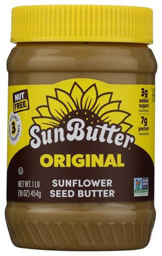 SunButter Original Sunflower Seed Butter, 16 oz Nut-Free Spread with 7g Plant-Based Protein, Roasted Rich & Savory Flavor, Smooth Texture | Vegan, Kosher & Non-GMO | Amazon (US)