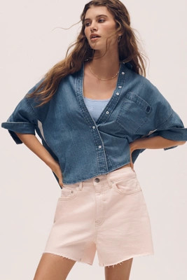 Mabel Boxy Denim Shirt by Maeve | Anthropologie (US)