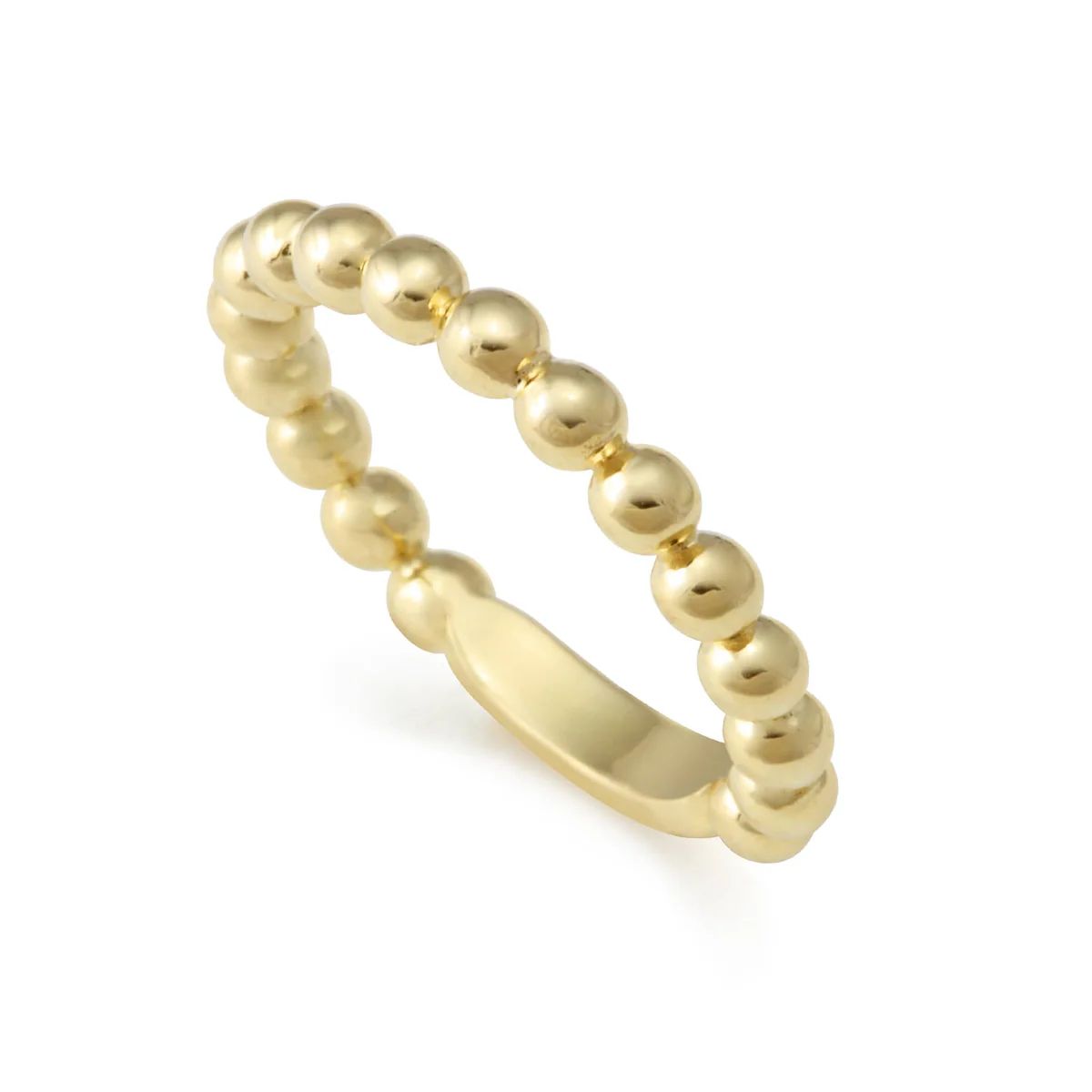 18K Gold Beaded Stacking Ring | LAGOS