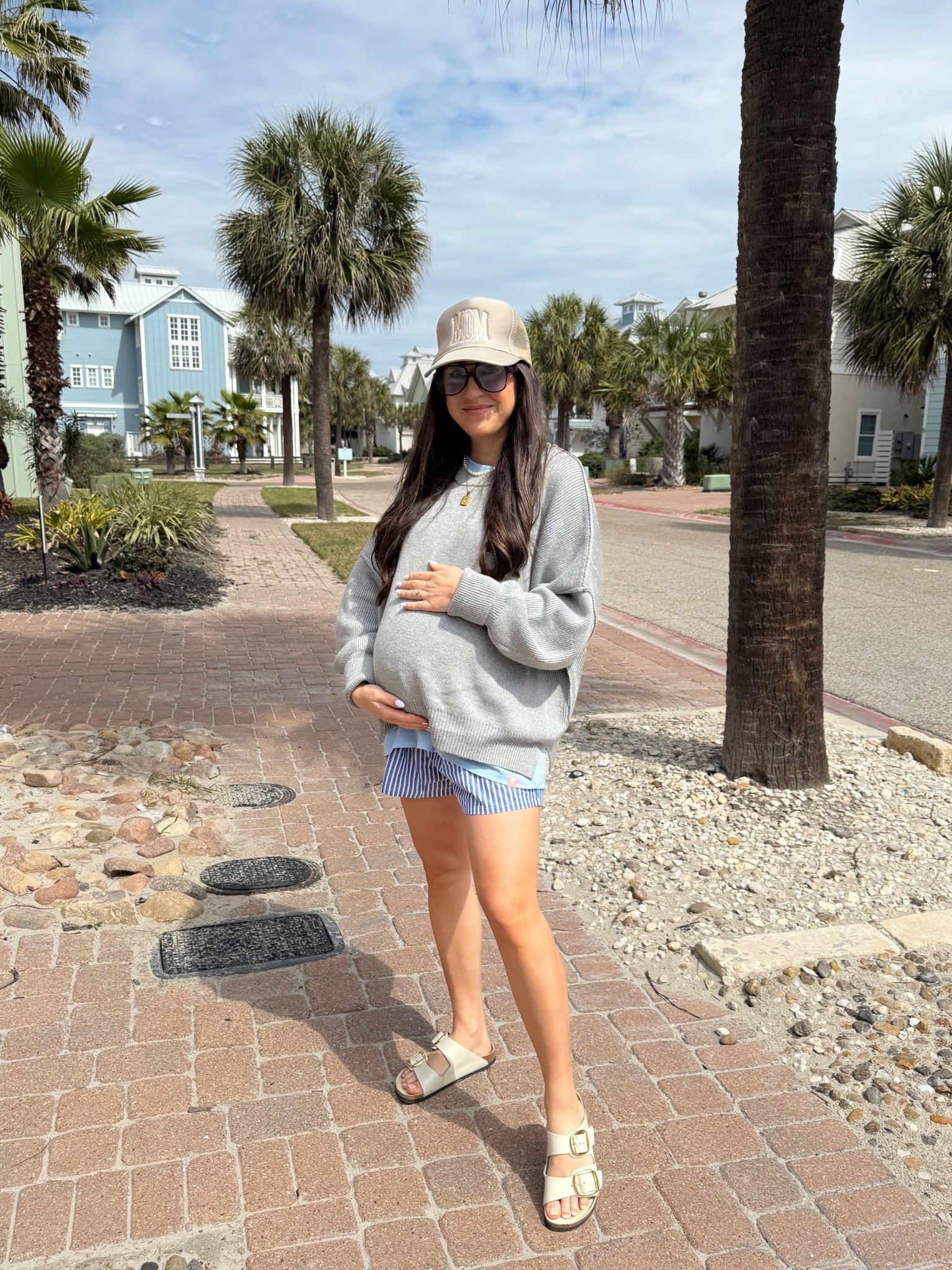 Today’s babymoon ootd ☀️ my tops & shorts are not maternity - I just purchased a size large in everything and they fit great! 

#LTKTravel #LTKFamily #LTKBump