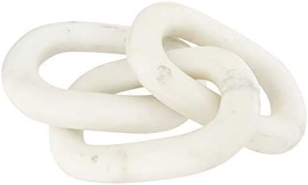 Amazon.com: Bloomingville 13" L Decorative Marble Figurine Chain Link, White : Home & Kitchen | Amazon (US)