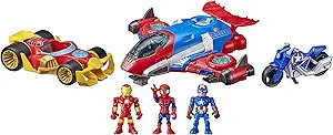 Marvel Super Hero Adventures Figure and Jetquarters Multipack, 3 Action Figures and 3 Vehicles, 5... | Amazon (US)
