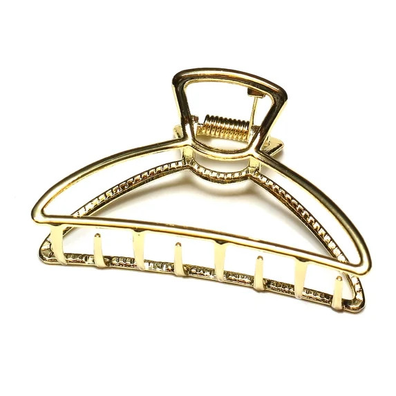 QinGoo Medium Metal Hair Claw Clip for Women Hair Friendly Accessory, 1 Count, 3.15 Inch, Gold | Walmart (US)