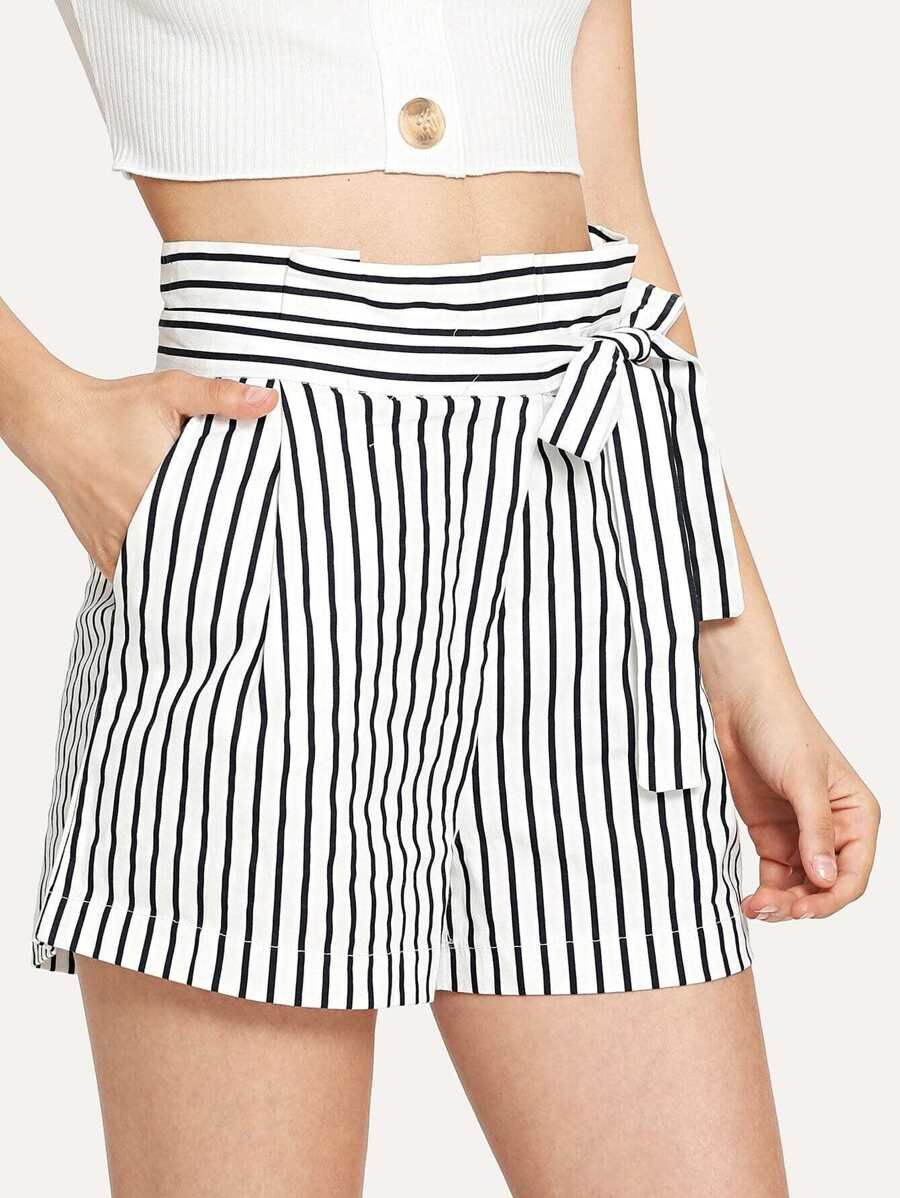 Knot Side Striped Shorts | SHEIN