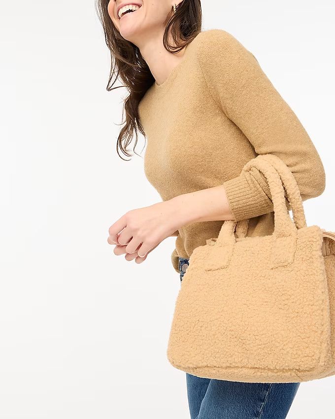 Small sherpa structured tote bag | J.Crew Factory