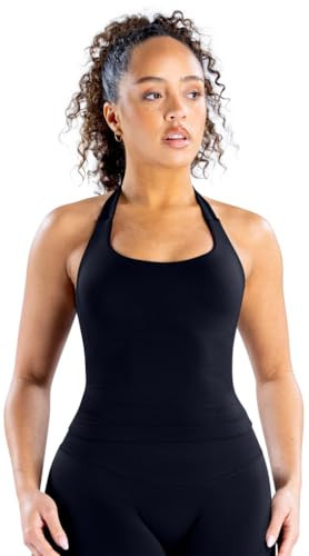 TRYTO Impact Halter Top Sports Yoga Tanks Women Workout Fitness Gym Outdoor Running Tank Tops Black, X-Small | Amazon (US)