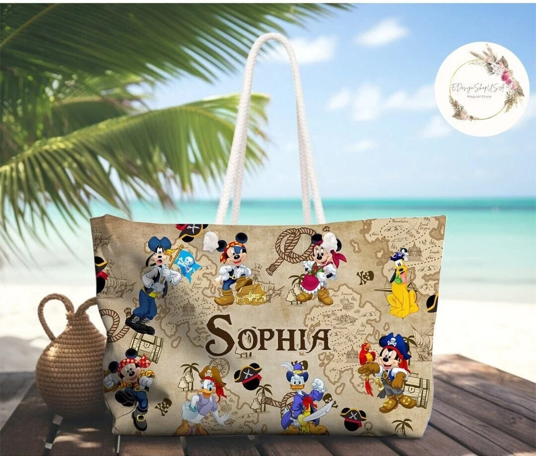 Personalized Disney Pirates Weekender Bag, Mickey and Friends Cruise Pirates of the Caribbean Bea... | Etsy (US)