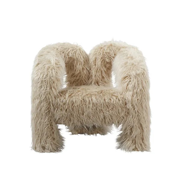 Freyja Ivory Faux Fur Accent Chair | Dunelm