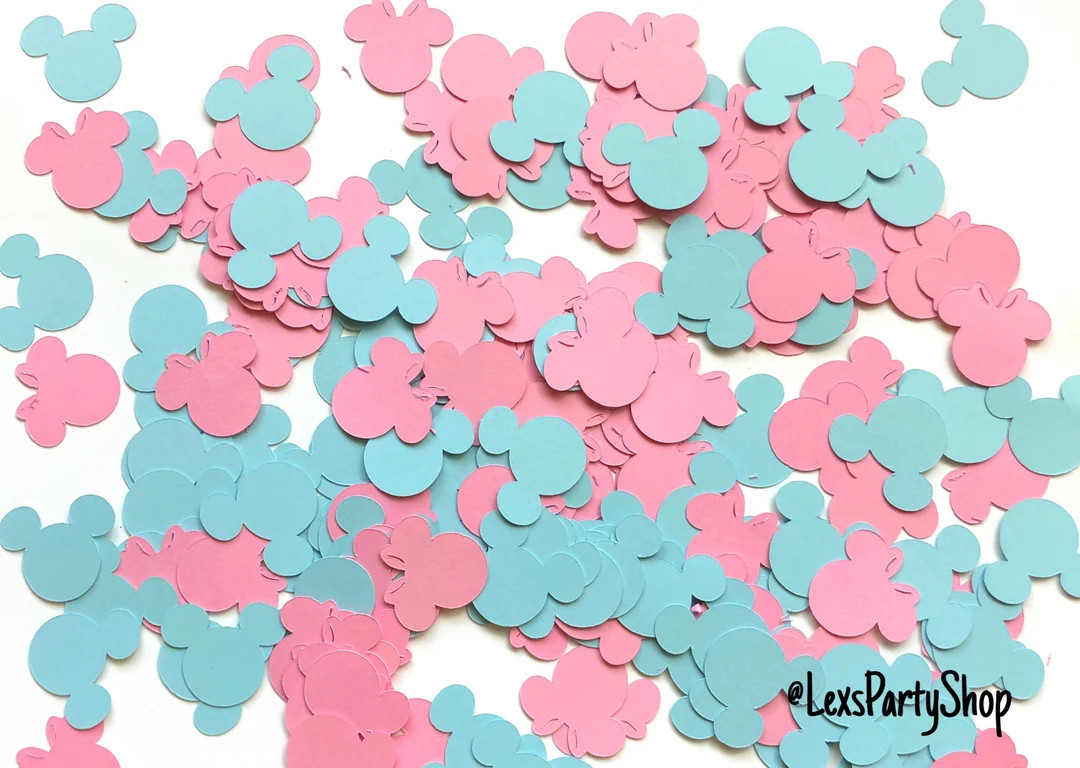 Gender Reveal Confetti: Disney Mickey & Minnie Mouse Confetti, 200 Disney Mickey Mouse Gender Rev... | Etsy (US)