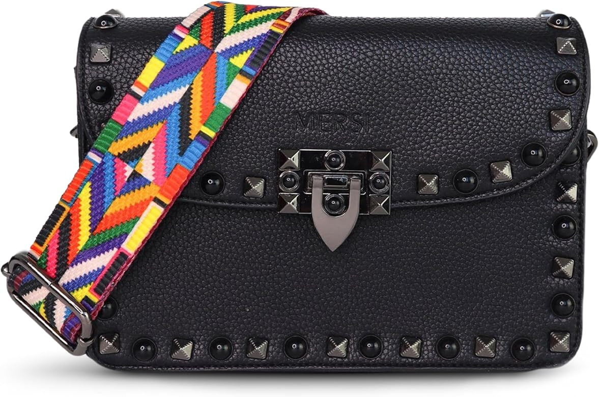 MERSI Ruby Crossbody Purse - A Gorgeous Vegan Leather Purse with Stunning Studded Detail - Includ... | Amazon (US)