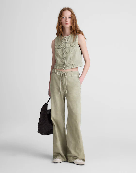 Cropped Vest in Airy Denim | Madewell