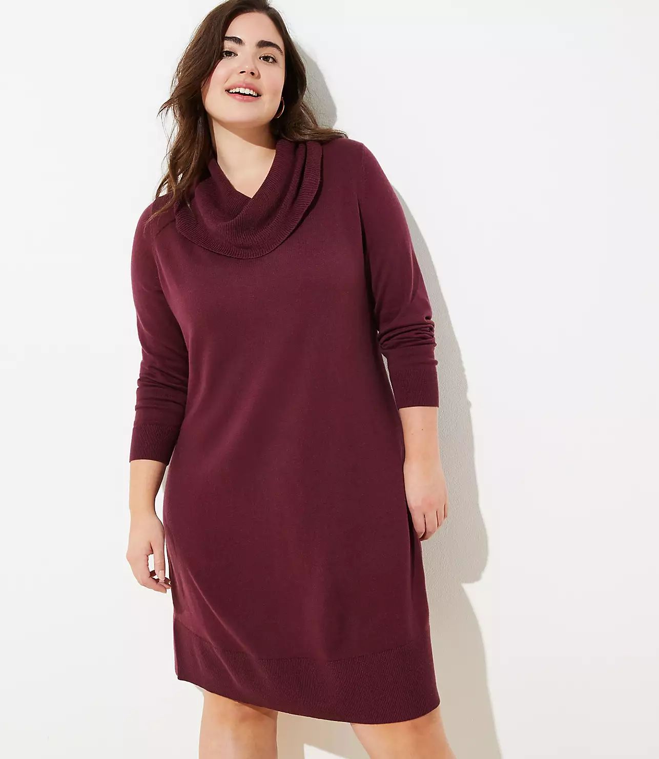 LOFT Plus Cowl Neck Sweater Dress | LOFT | LOFT