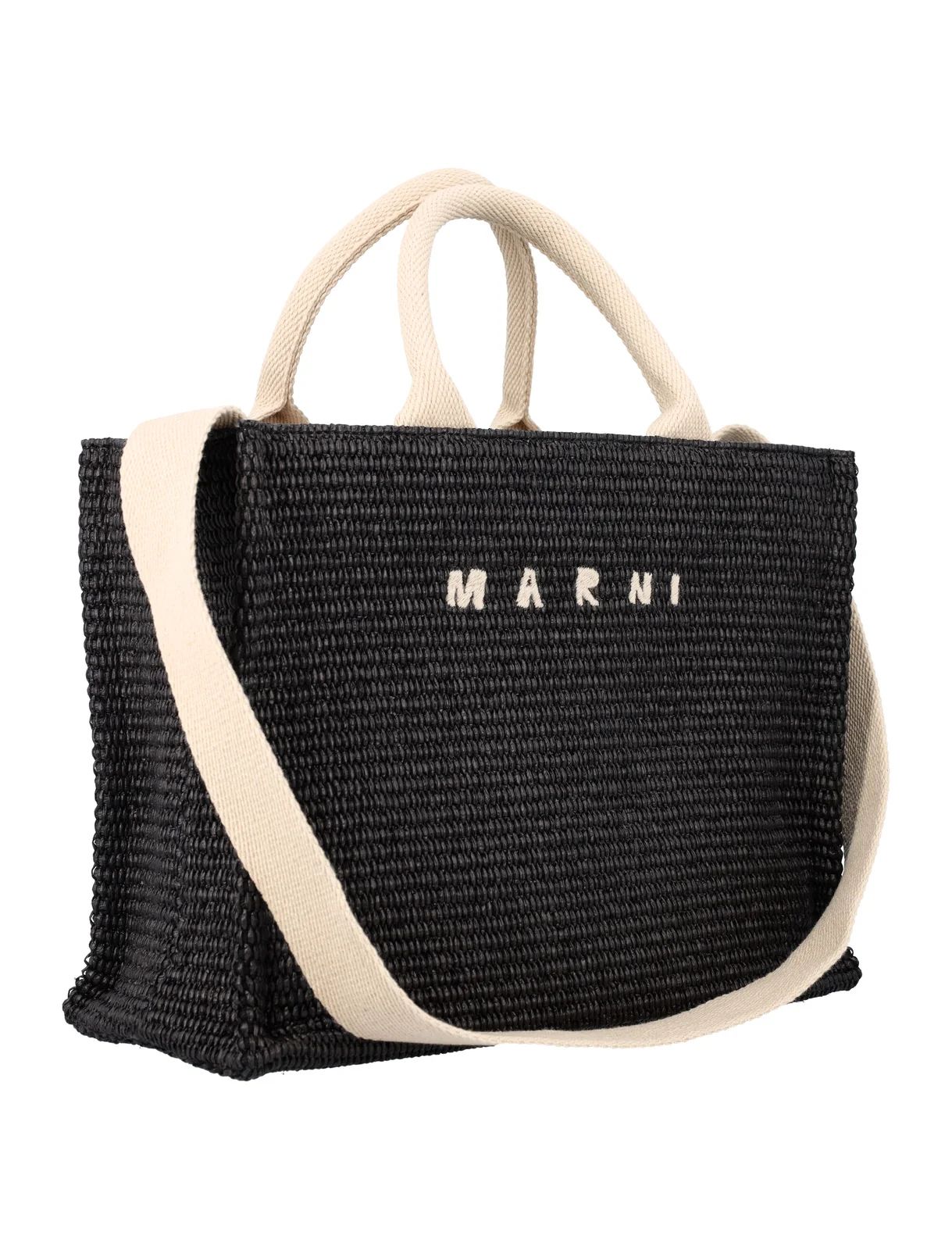 Marni Tropicalia Logo Embroidered Small Tote Bag | Cettire Global