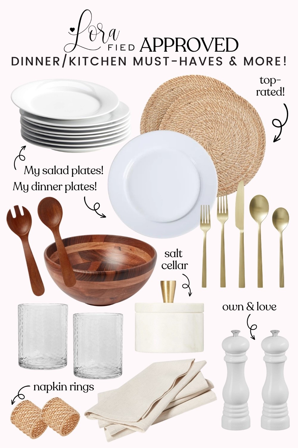 LORAfied Approved Dinner and Kitchen Musthaves 🤍 
dinnerware, dinner essentials, summer hosting, summer dining 

#LTKSeasonal #LTKHome