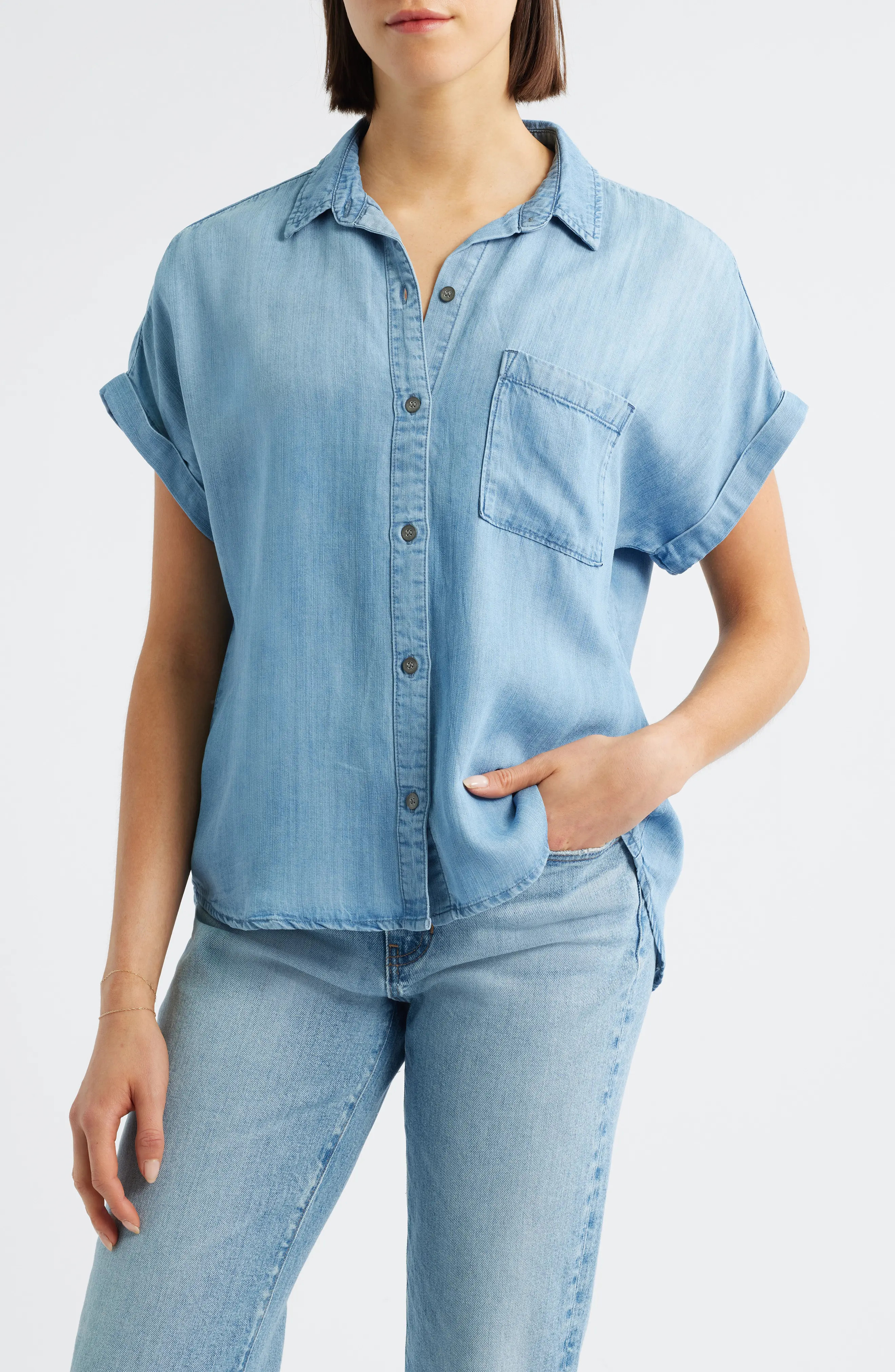 Cloth & Stone Cuffed Denim Shirt (Women) | Nordstromrack | Nordstrom Rack