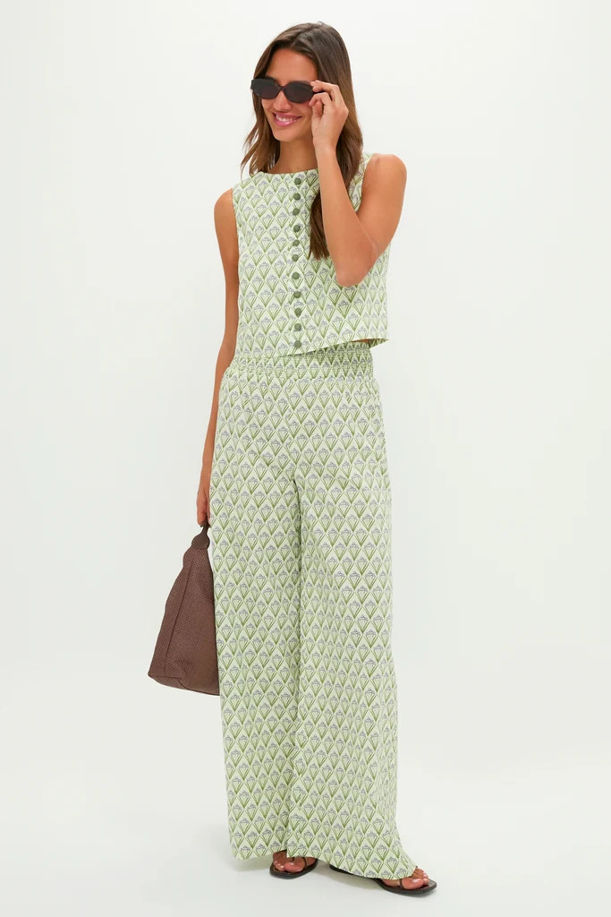 Pale Green Trellis Floral Ada Tank | Tuckernuck (US)