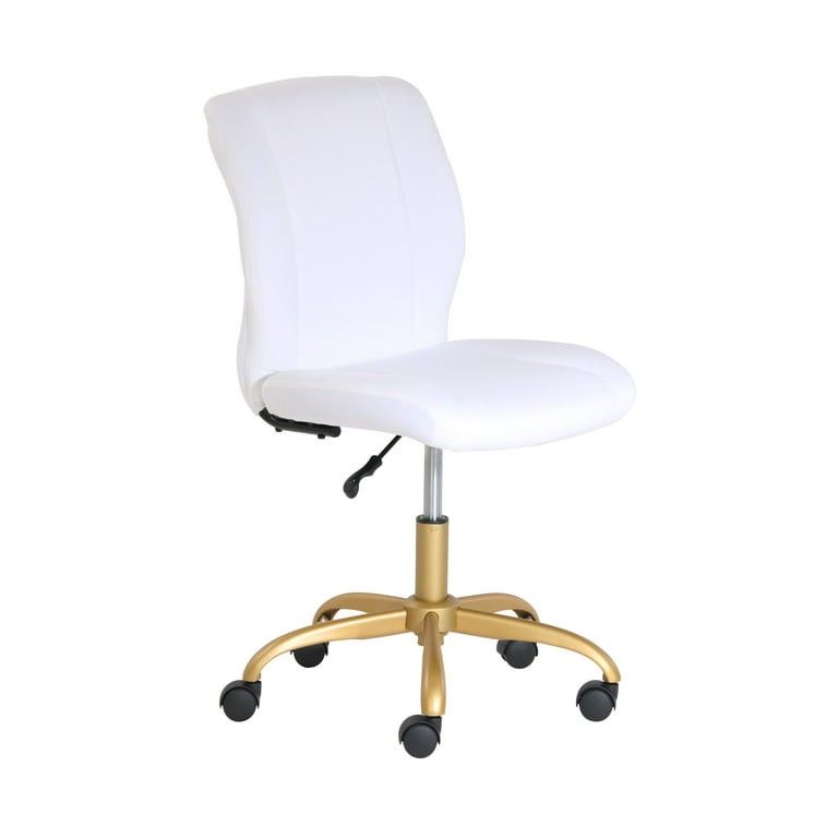 Mainstays Plush Velvet Office Chair, White & Gold Chair - Dorm - Desk Chair  | Walmart (US)