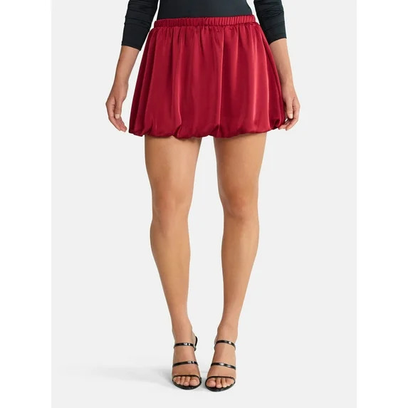 Madden NYC Women's Bubble Hem Satin Mini Skirt, Sizes XXS-XXL | Walmart (US)