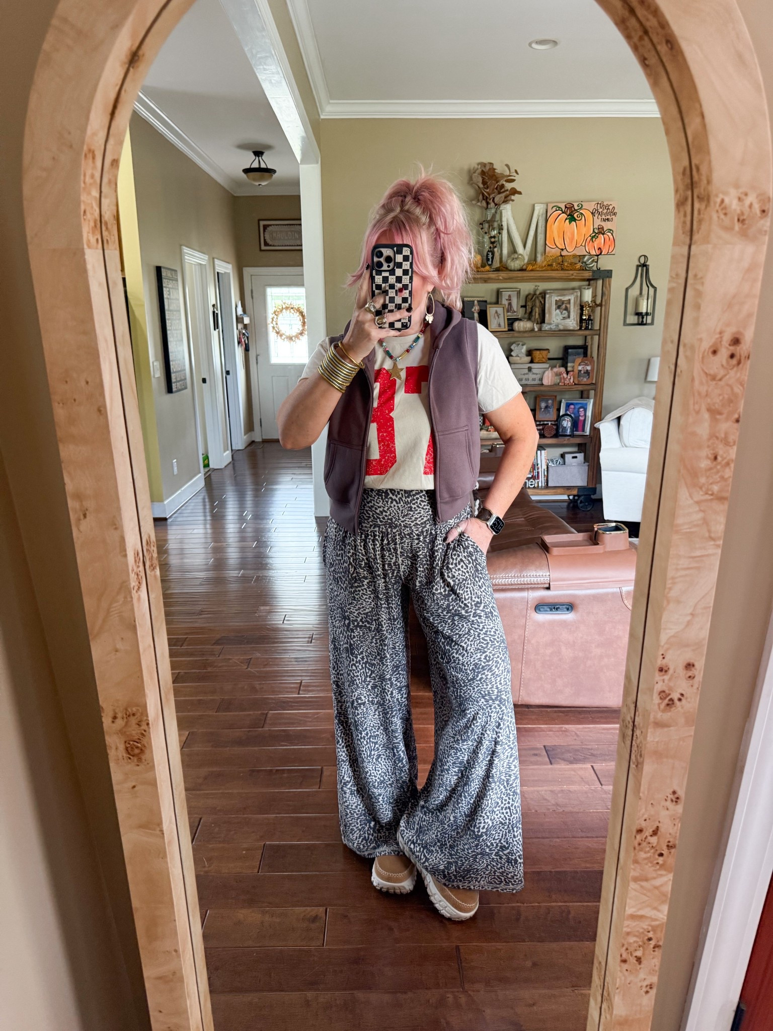 Love it over a tee too. My vest is a medium, tee is a large and my pants are a medium  

#LTKOver40 #LTKFindsUnder50 #LTKStyleTip