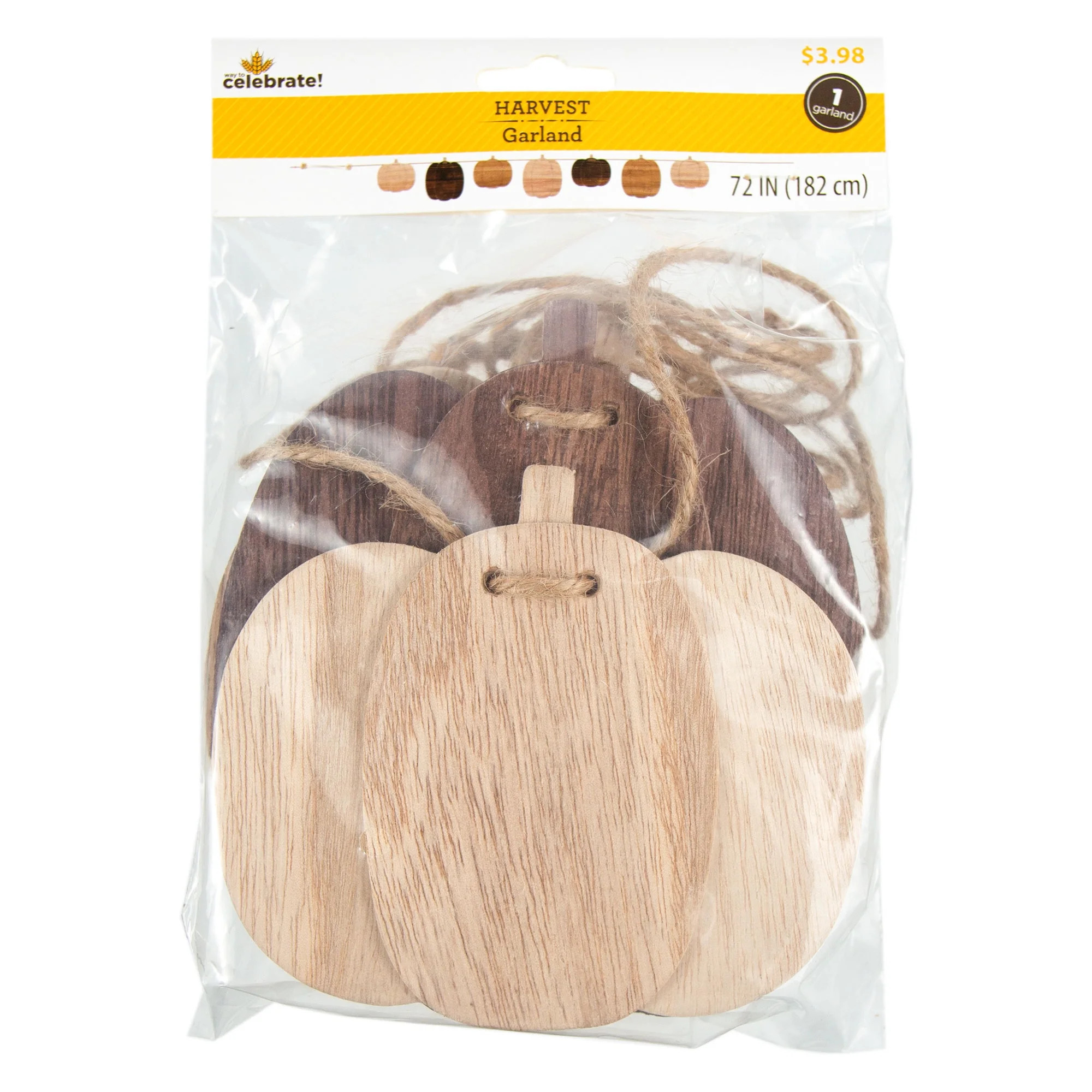 Way To Celebrate Harvest Banner, Mixed Wooden Pumpkins, 6' | Walmart (US)