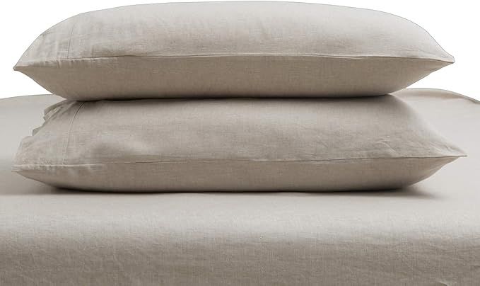 TOSMO Pure Linen Pillowcases 1 Pair, 100% French Natural Linen Flax Bedding Pillowcases (Queen, 2... | Amazon (US)