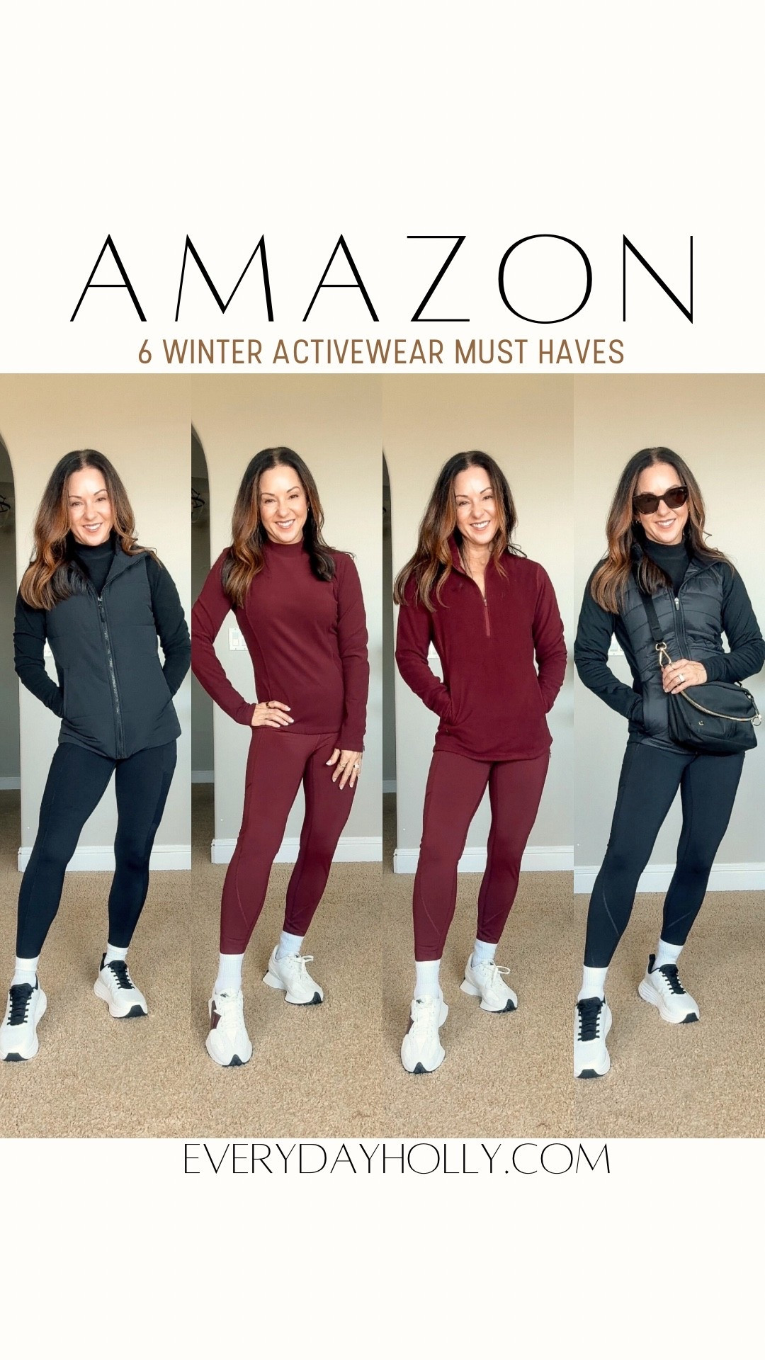 Winter activewear that will keep you warm and cozy. I'm 5'1", 109lbs. Wearing XS the non-lined leggings, XS thermal top, XS vest, XS 25" fleece lined leggings, XS fleece pullover, and XS jacket. 
Petite friendly over 50 Athleisure 

#LTKOver40 #LTKPetite #LTKActive