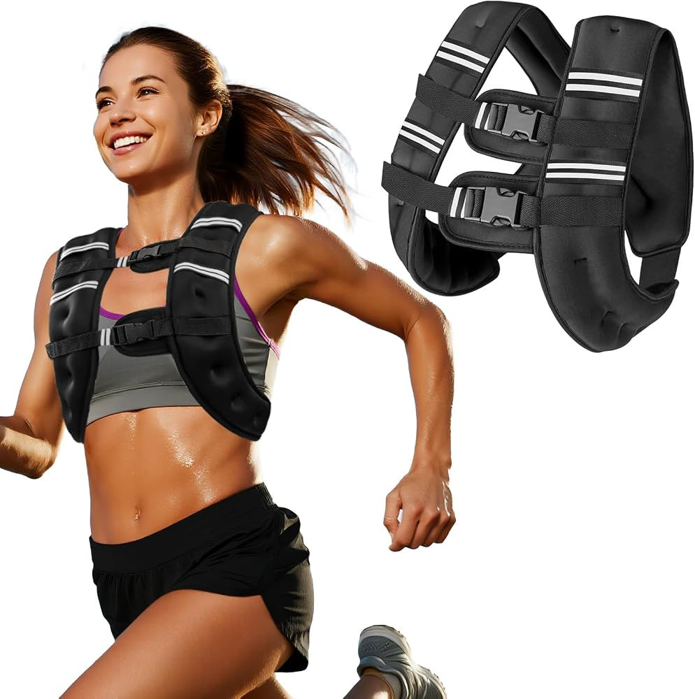 Zikopomi Weighted Vest Woman Man, 6lb/8lb/12lb/16lb/20lb/25lb/30lb Weight Vest with Reflective St... | Amazon (US)