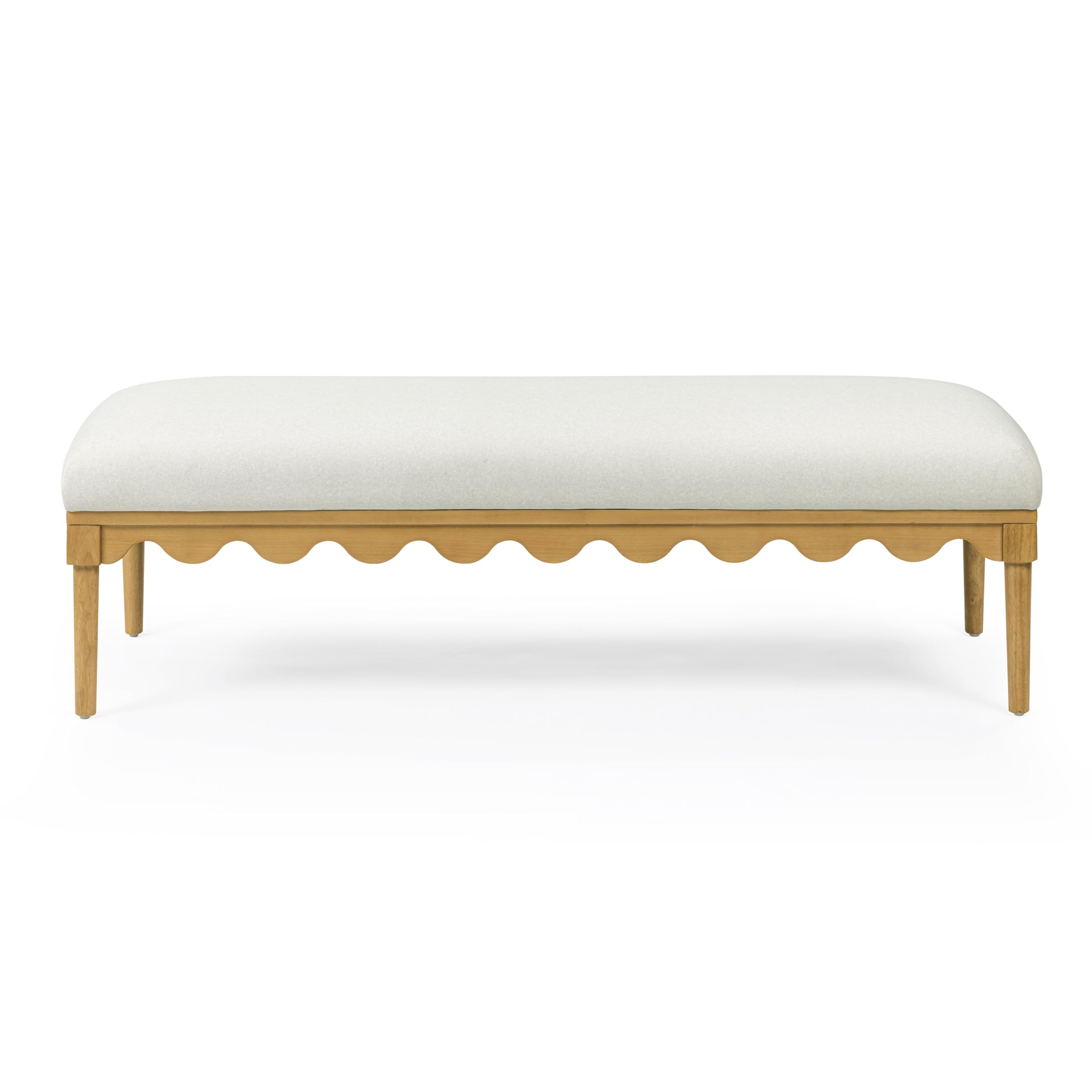 Tov Furniture Oodle Cream Vegan Mohair Bench | Amazon (US)