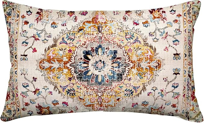 Boho Pillow Covers 12x20 Inch, Persian Carpet Vintage Throw Pillow Case Linen Pillowcases for Hom... | Amazon (US)