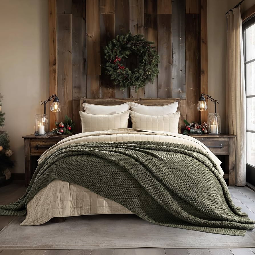 EVERGRACEHOME Chunky Chenille Knit Throw Blanket for Couch, Soft Luxurious Oversized King Moss St... | Amazon (US)