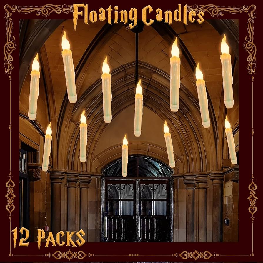 12pack Floating LED Candles with Remote Control, Indoor Halloween Decorations for Home, Battery O... | Amazon (US)
