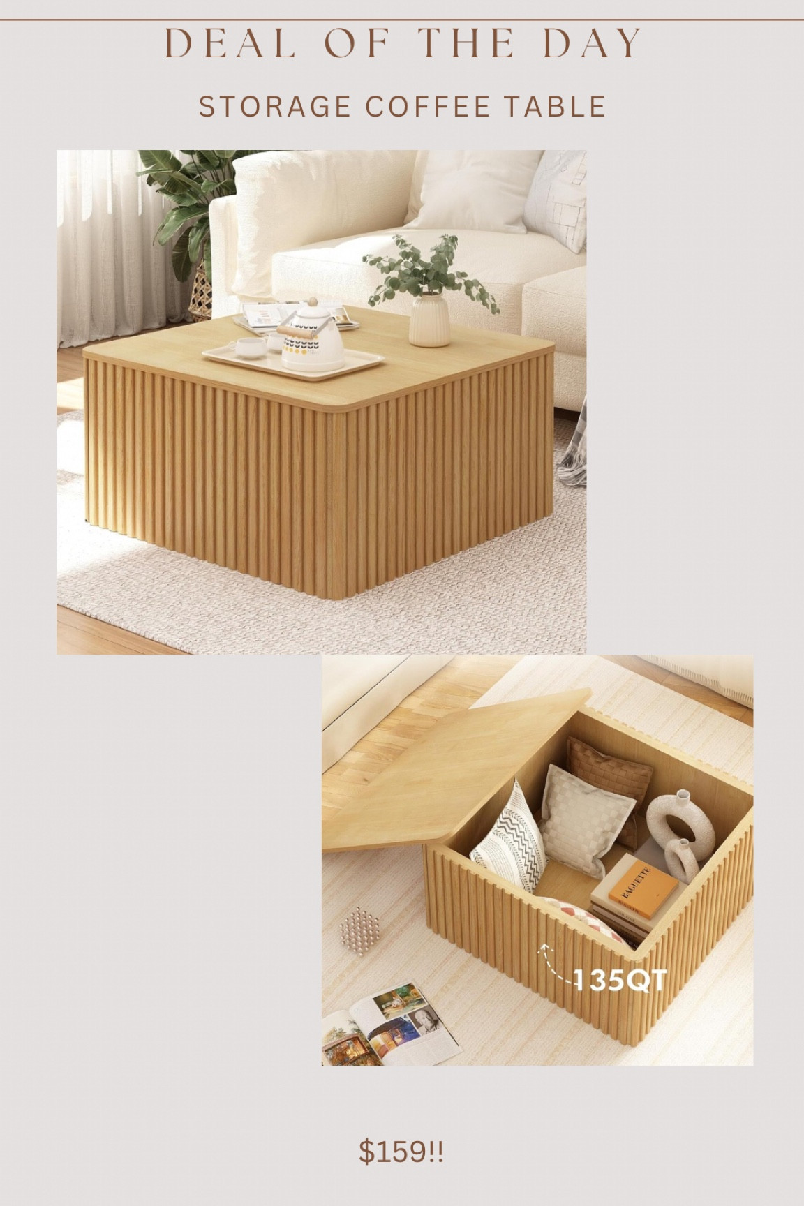 New budget friendly storage coffee table on Amazon!!!!! Sellout risk for this price & functionality 🙌🏻🙌🏻

#LTKStyleTip #LTKHome #LTKSaleAlert