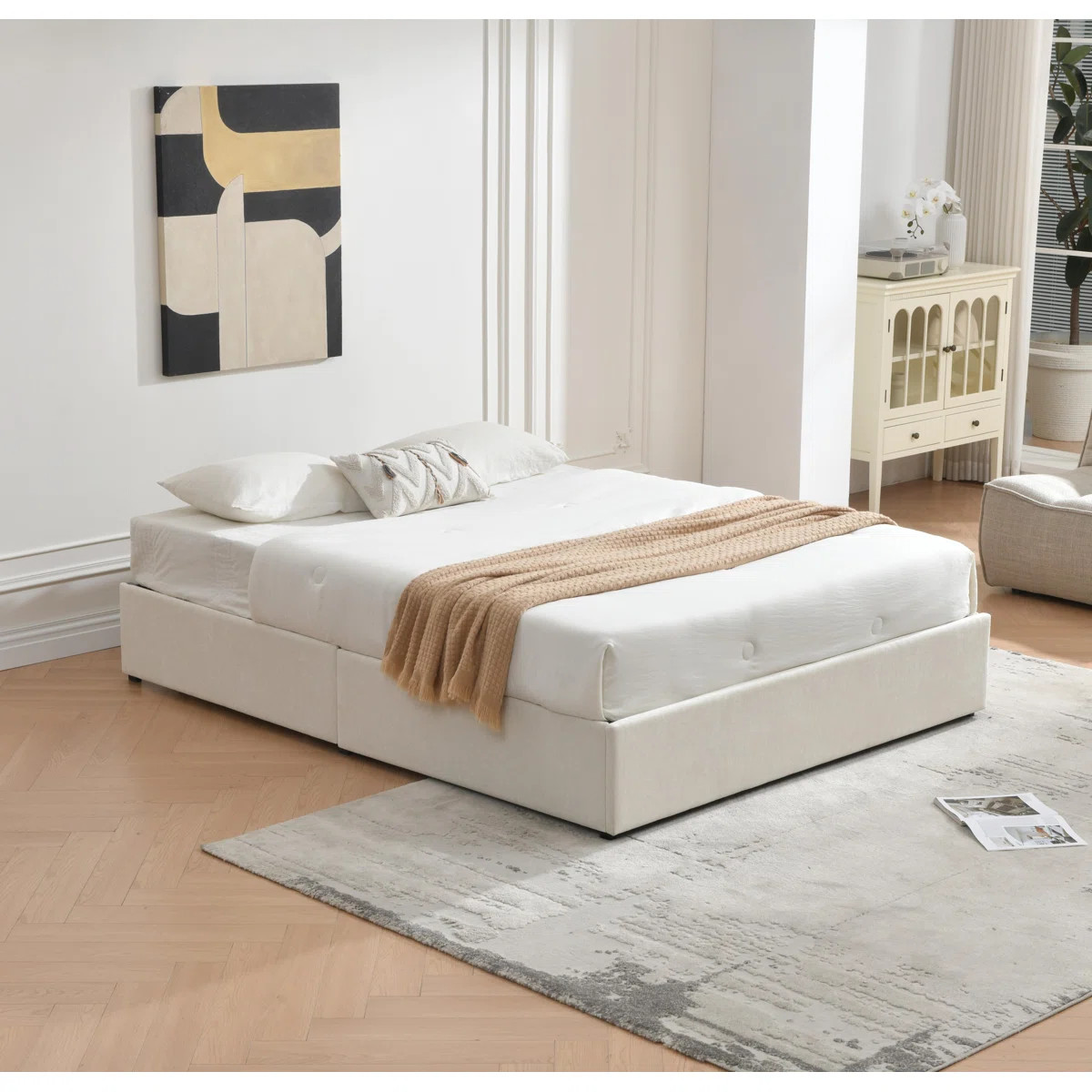 Schernik Upholstered  4 Drawers Storage Platform Bed | Wayfair North America