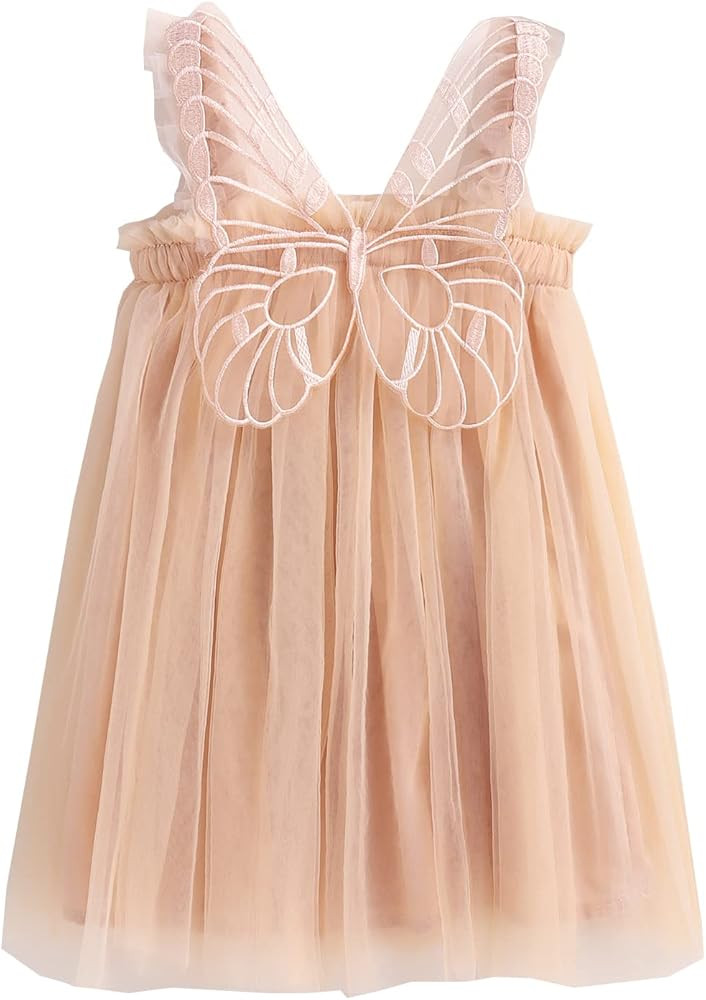 Baby Girls Layered Tulle Dress Toddler Kids Butterfly Sleeveless Sundress Princess Birthday Party... | Amazon (US)