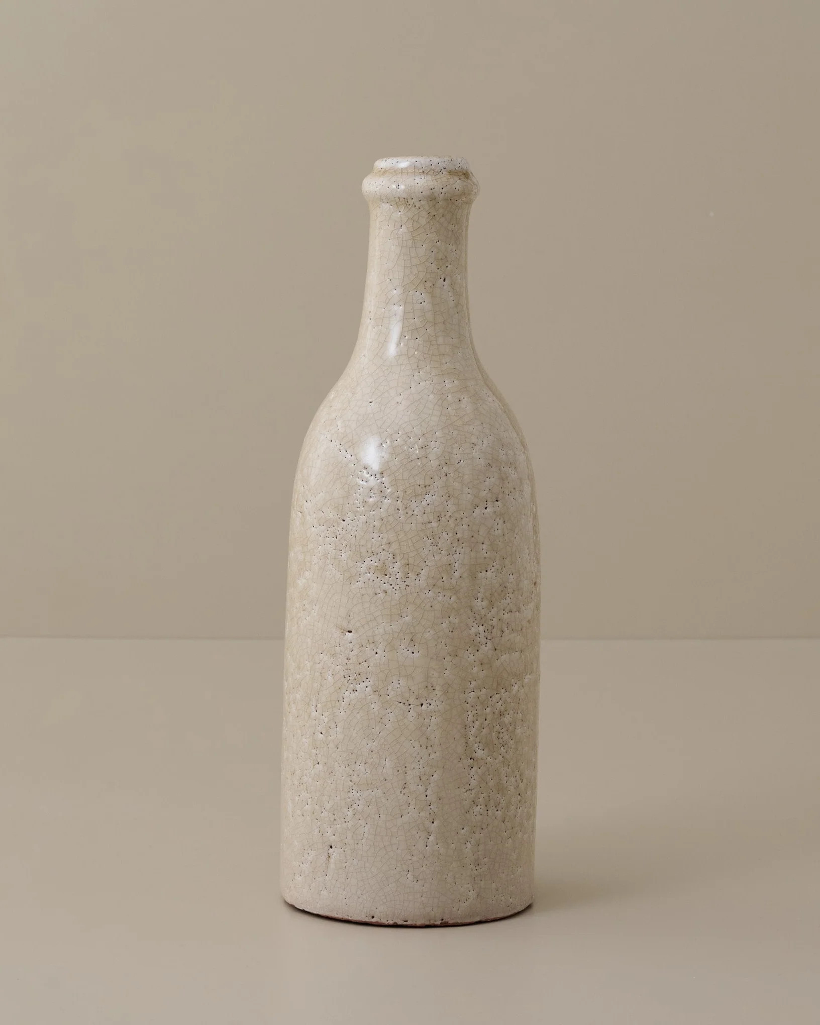 Cream Crackle Bottle Vase | Magnolia