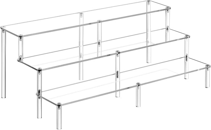 HENABLE 14.8 IN Large Acrylic Perfume Organizer Stand, Clear Display Risers for Perfume, Cologne,... | Amazon (US)