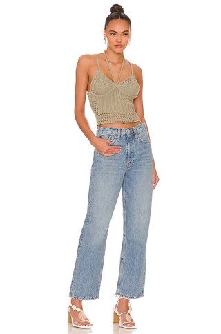 Ralia Corded Crochet Bustier Top in Rosemary Crochet Top Jeans Outfits Jeans And Heels  | Revolve Clothing (Global)