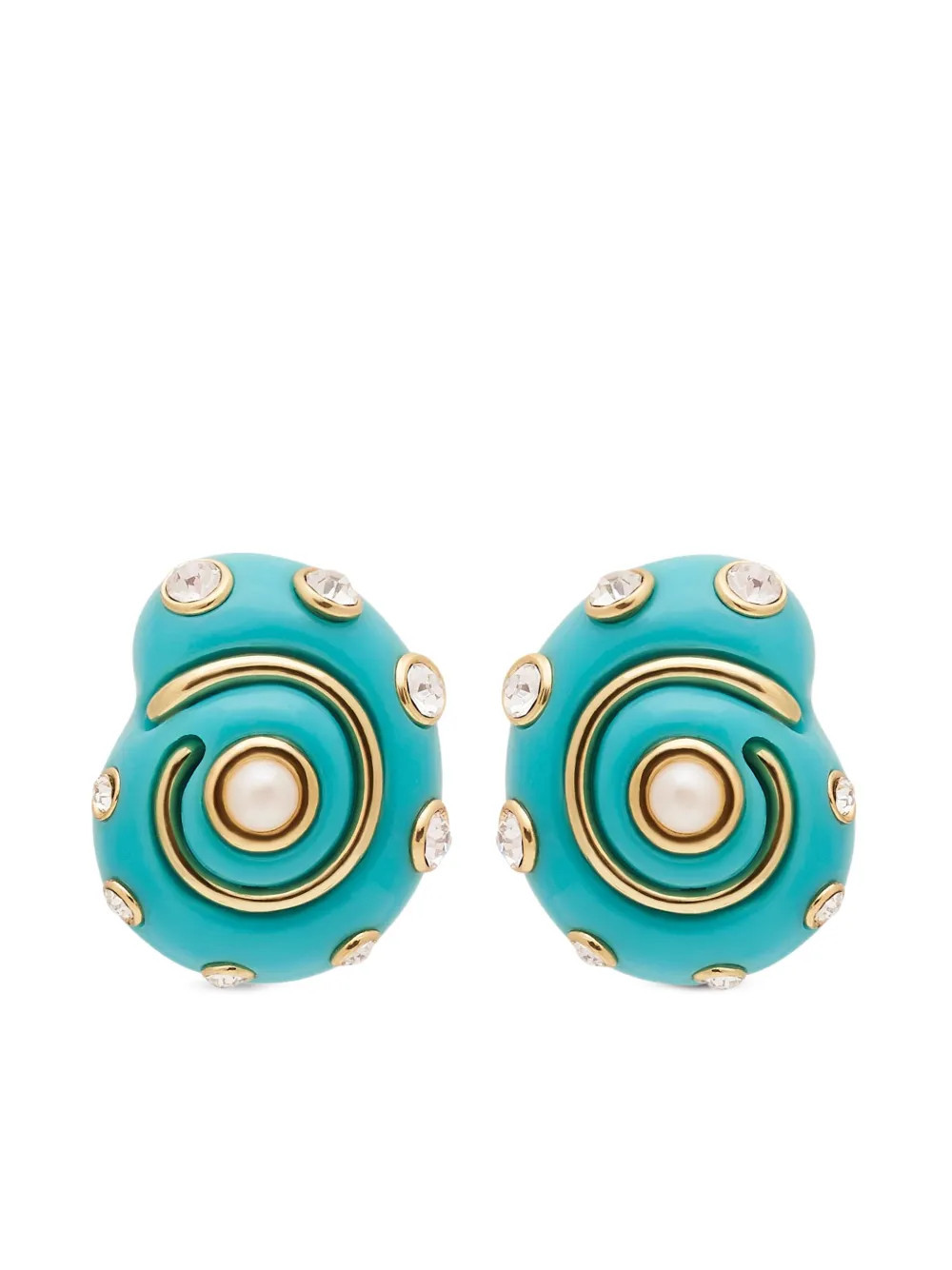 Kenneth Jay Lane crystal-embellished earrings - Blue | Farfetch Global