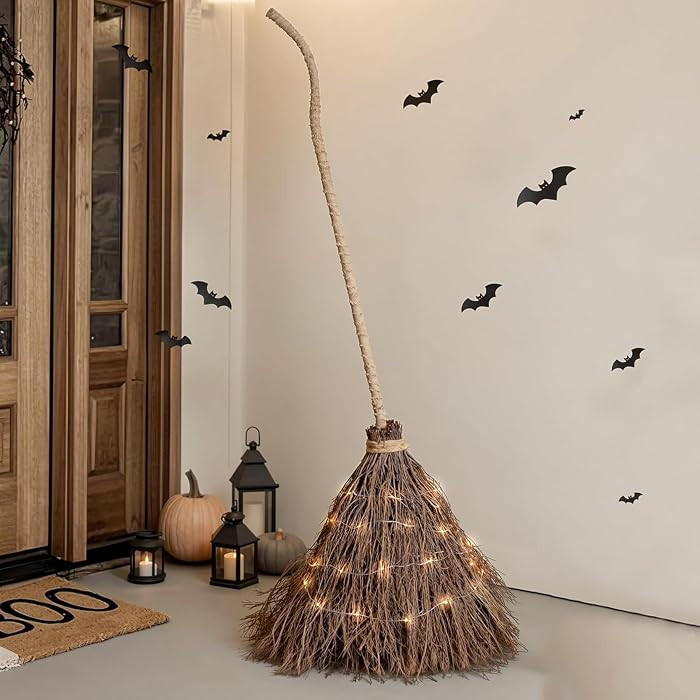 Halloween Decorations - Fall Decor for Home - 5.5 Ft Giant Light-Up Witches Broom - Rustic Farmho... | Amazon (US)