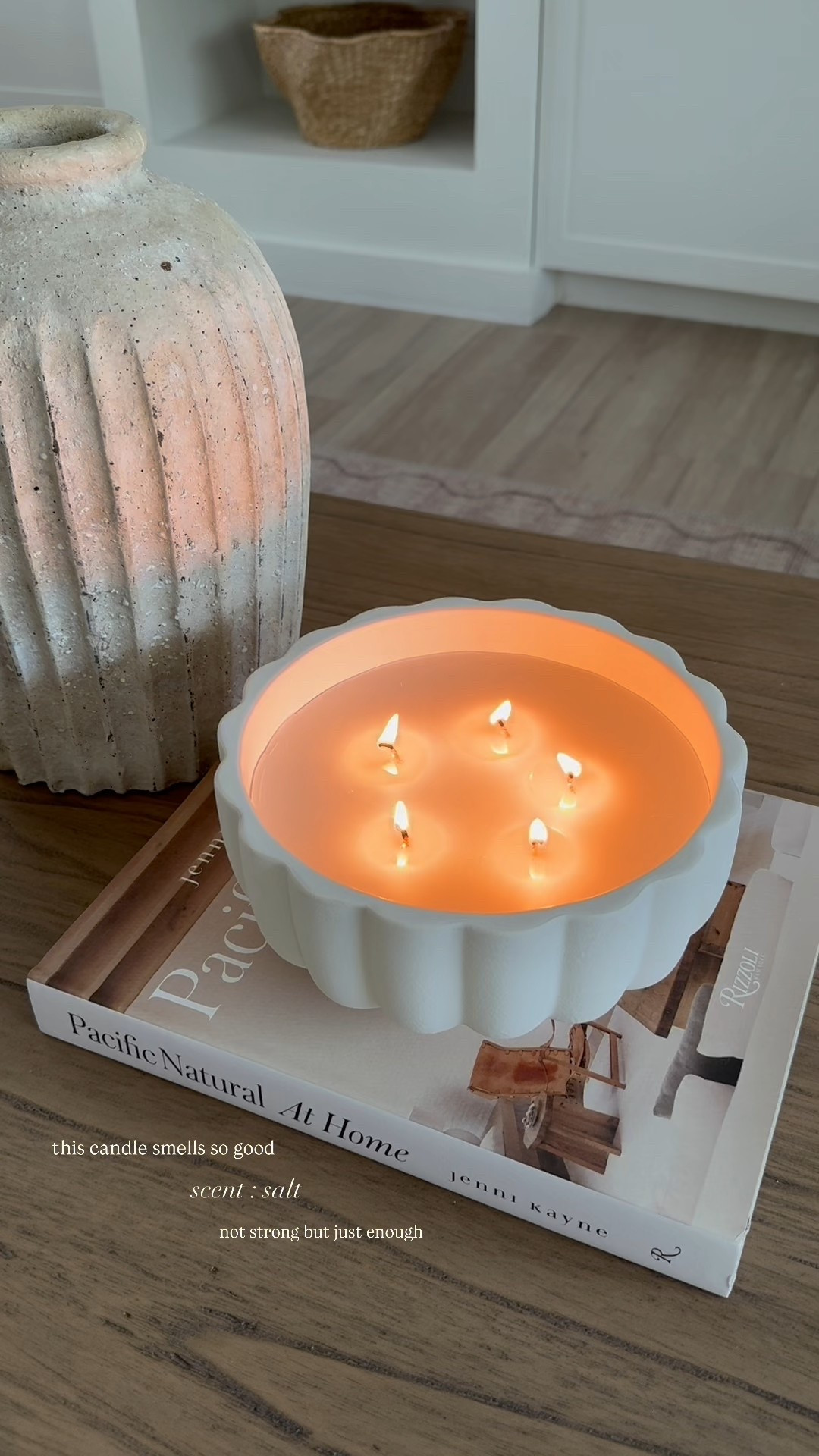 This candle is so pretty and smells amazing 🤍 scent is salt and it’s very soft but you can definitely smell it ✨ you can repurpose the container into a small planter 🤍

#candle #giftidea #summercandle #hearthandhand #target #targethome #targetfind #home #homefind #coffeetable #livingroom 

#LTKFindsUnder50 #LTKHome #LTKSeasonal