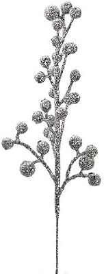 Factory Direct Craft Package of 24 Glittery Silver Artificial Berry Picks for Holiday Decorations... | Amazon (US)