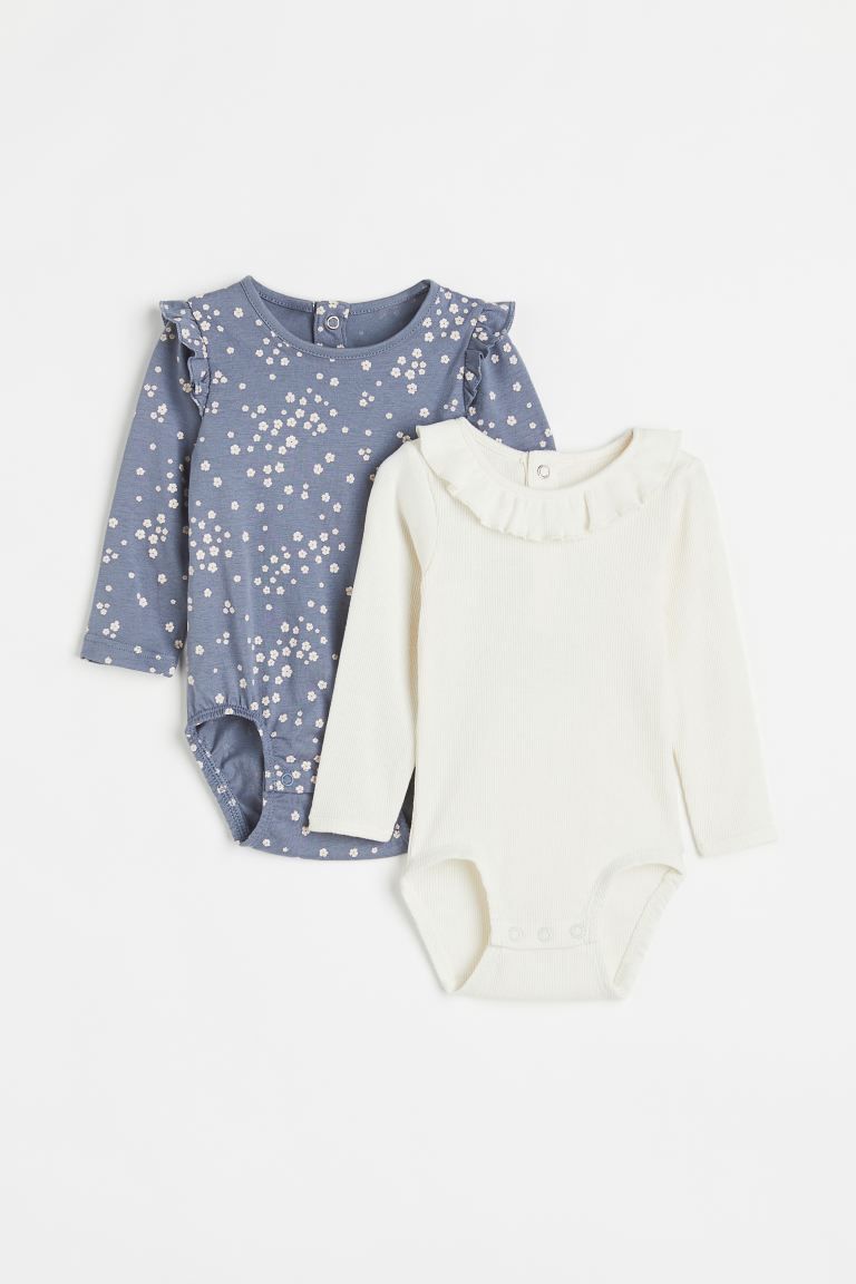 2-pack Puff-sleeved Bodysuits | H&M (US)