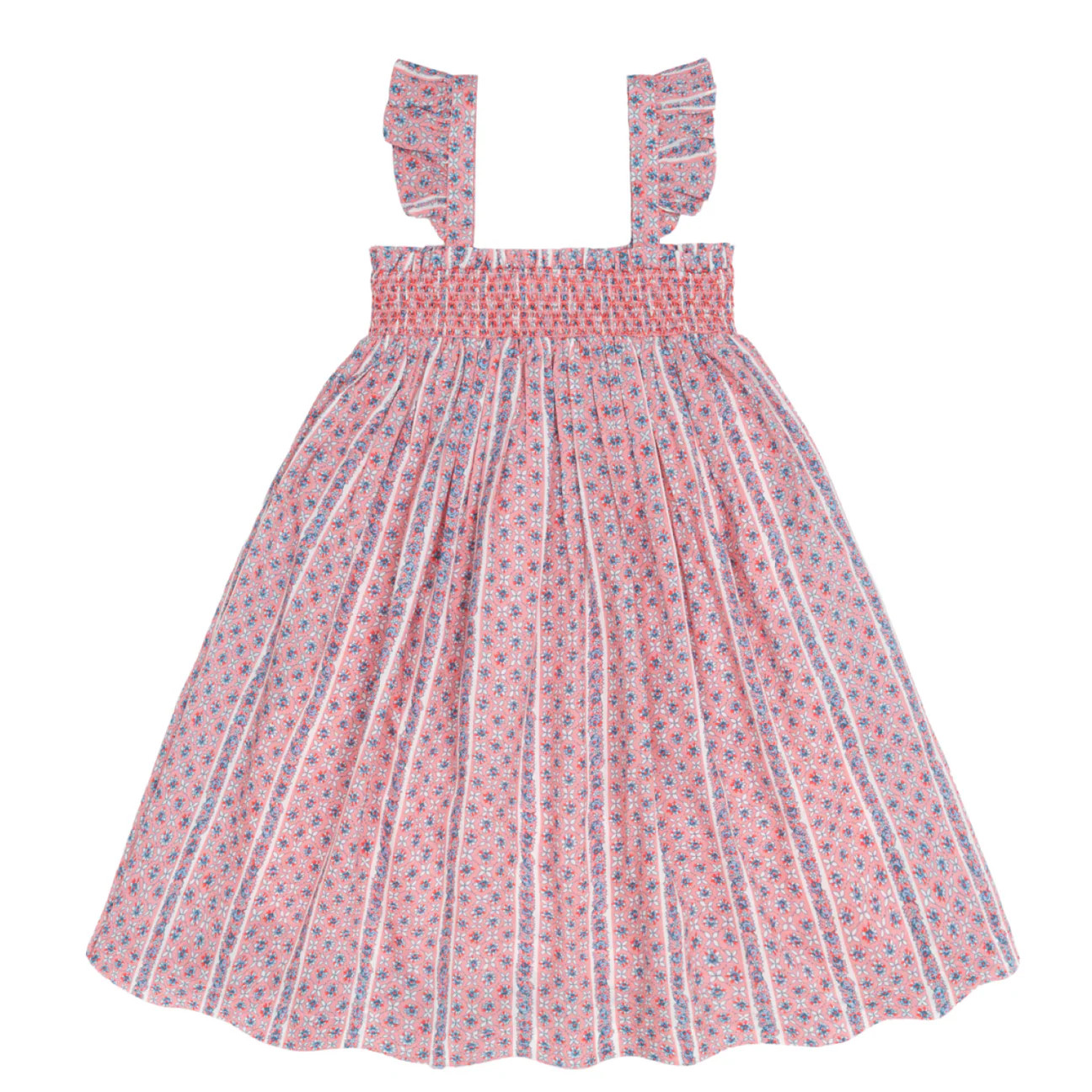 girls rosa vine smocked dress with flutter sleeves | Minnow