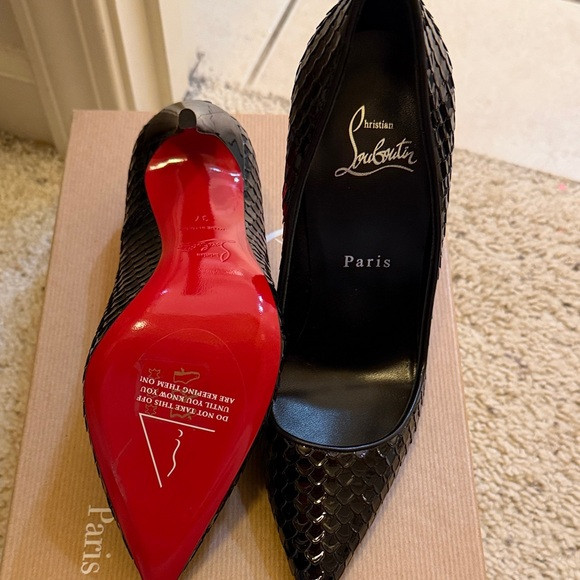 Christian Louboutin Black Python Heels | Poshmark