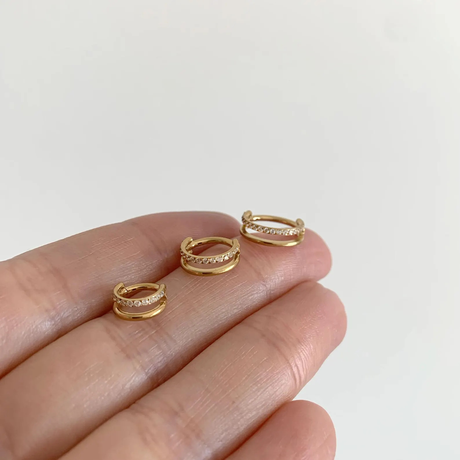 18G/16G  Titanium Double Hinge Hoop •  Hinged Segment Nose Ring •  Septum Clicker Ring • Ca... | Etsy (US)