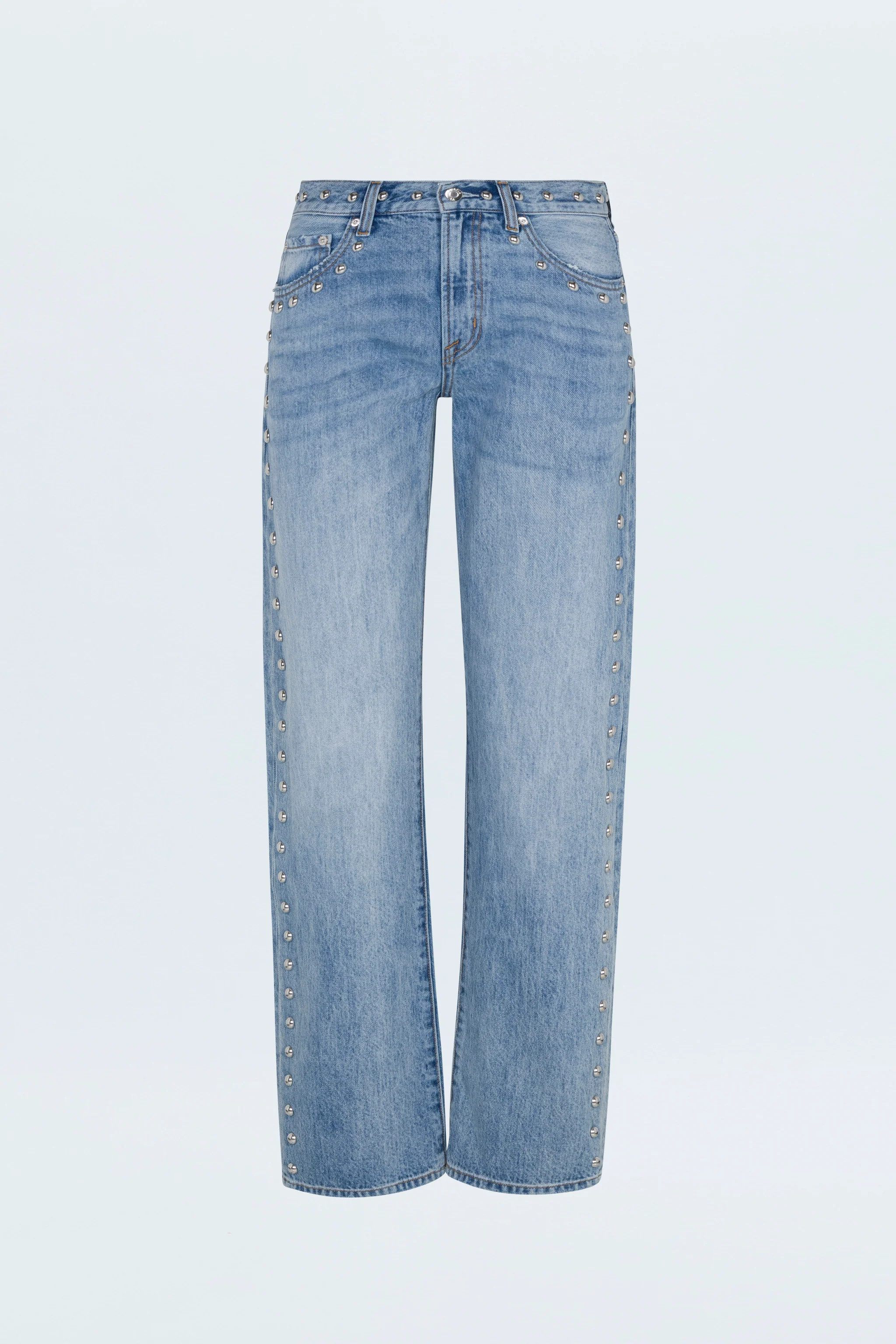 Lexi Mid Rise Bowed Straight Jean - Satellite | Pistola Denim