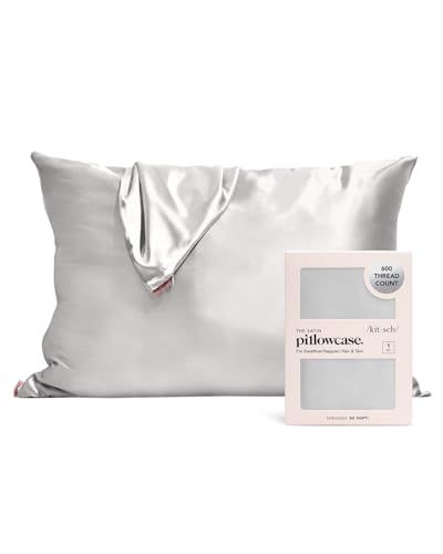 Kitsch Satin Pillowcase with Zipper, Softer Than Real Silk Pillow Cases Standard Size for Hair Ca... | Amazon (US)