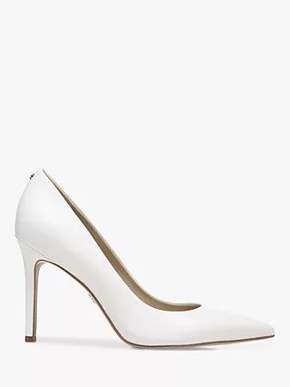 Sam Edelman Hazel Stiletto Heel Court Shoes, Bright White | John Lewis (UK)