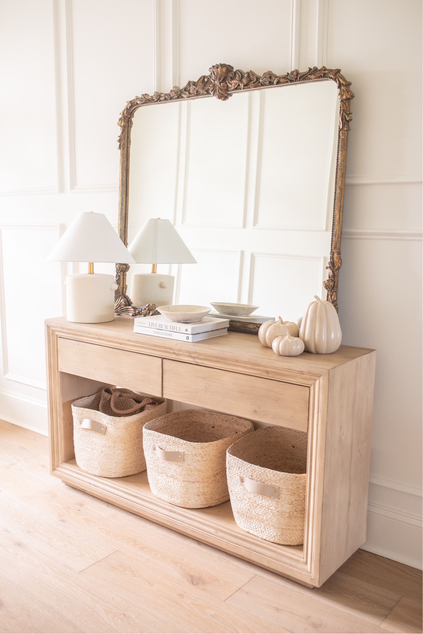 Entryway decor 

Home decor, neutral home decor, baskets, entryway baskets, Target finds, Target home, neutral pumpkins, fall decor 

#LTKunder50 #LTKunder100 #LTKhome