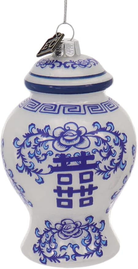 Raz 4" Delft Ginger Jar Glass Christmas Ornament 3953034 | Amazon (US)